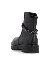 Ankle boots - black, decorative chain