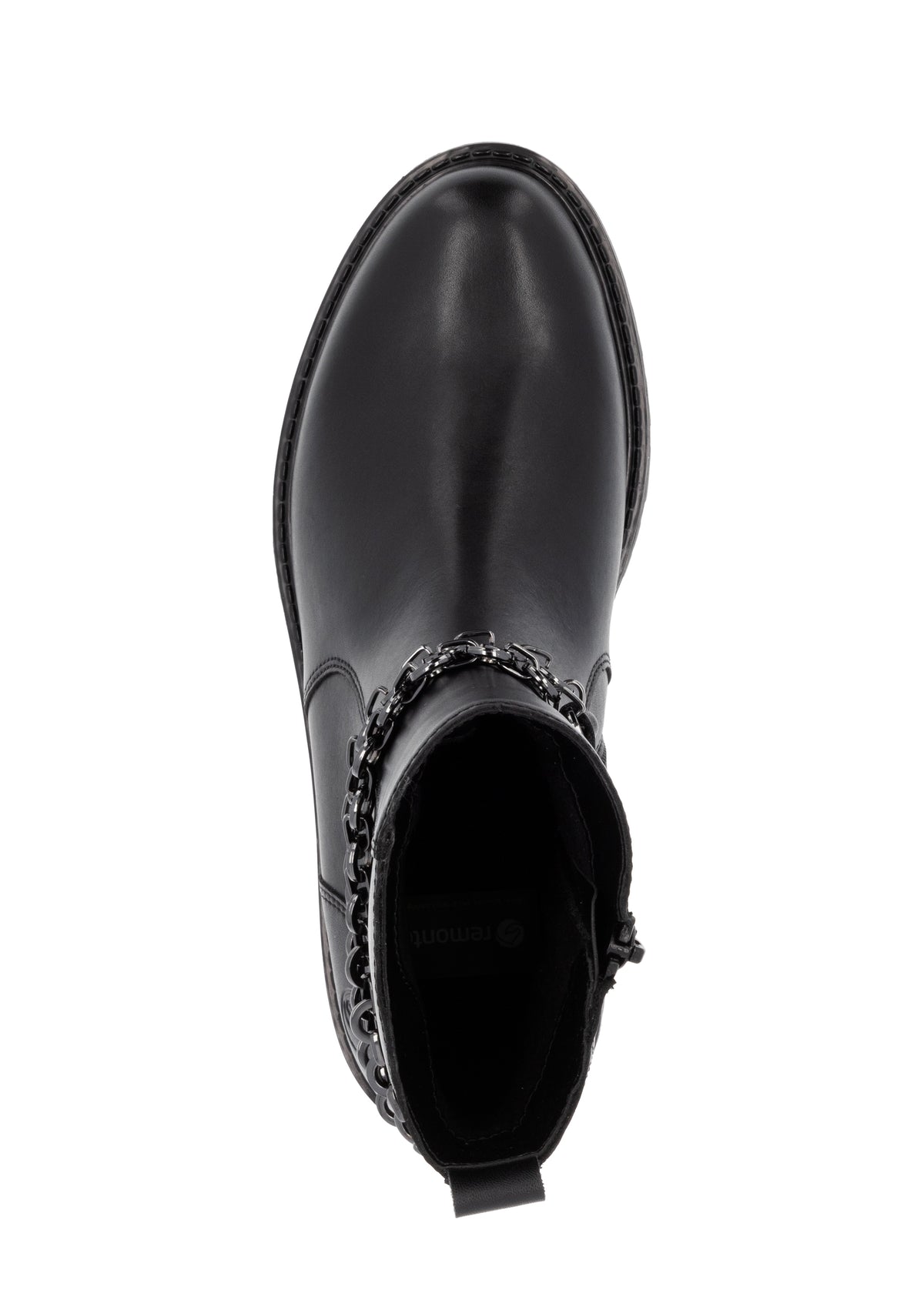 Ankle boots - black, decorative chain