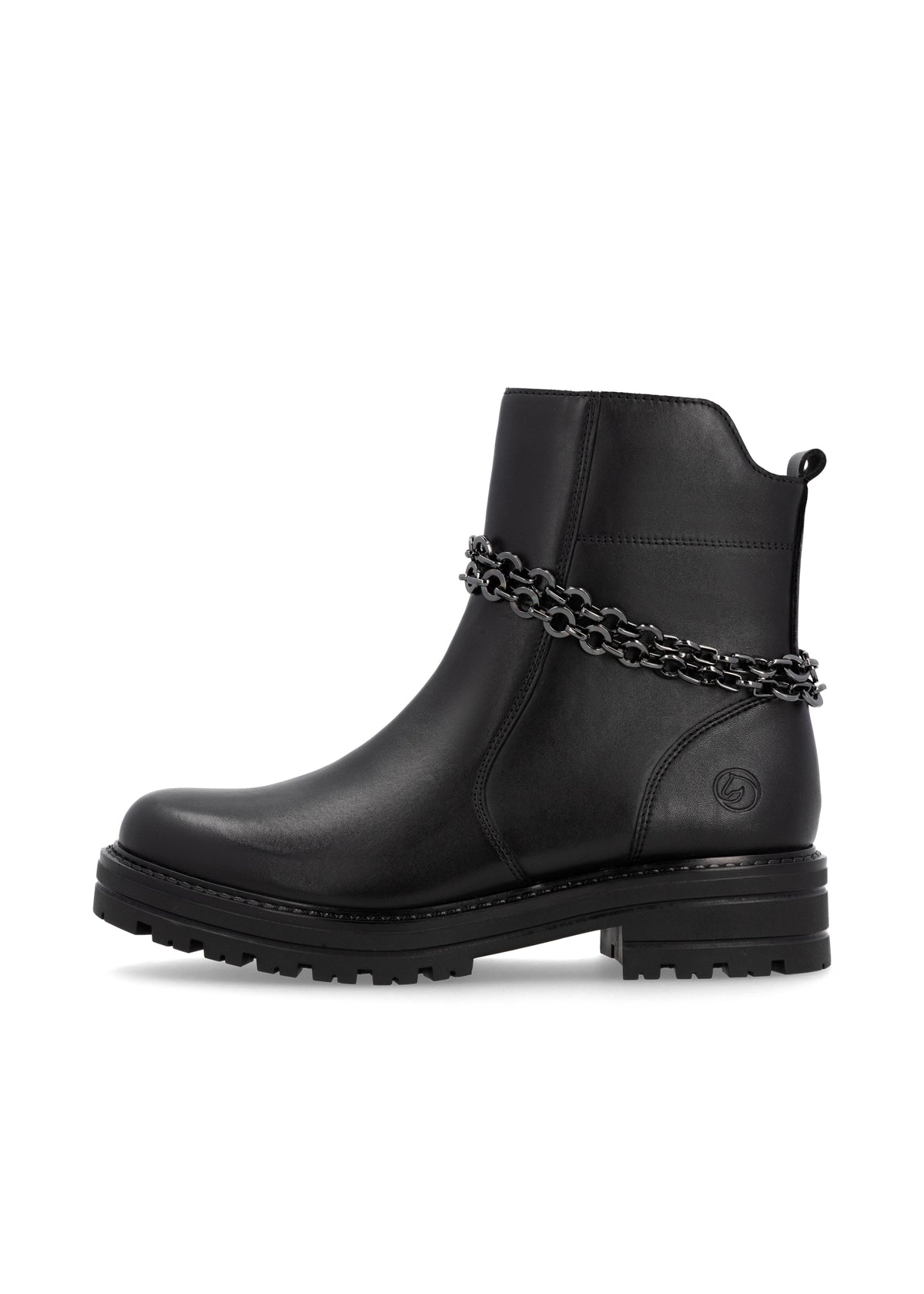 Ankle boots - black, decorative chain