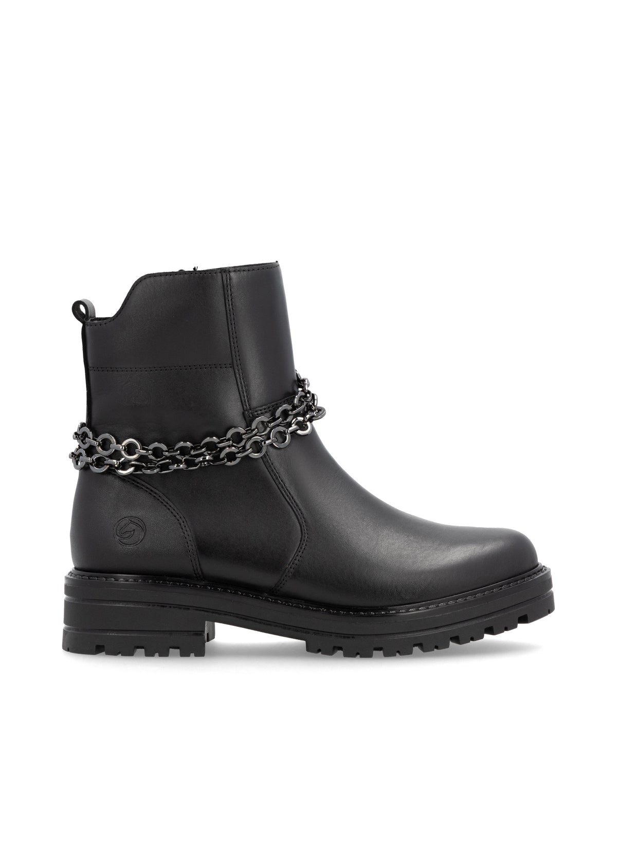 Ankle boots - black, decorative chain