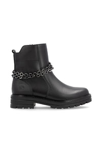 Ankle boots - black, decorative chain