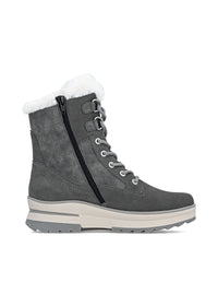 Winter boots with friction sole - grey leather, Remonte-TEX
