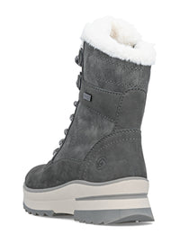 Winter boots with friction sole - grey leather, Remonte-TEX