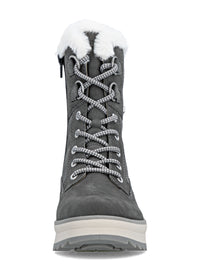 Winter boots with friction sole - grey leather, Remonte-TEX