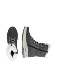 Winter boots with friction sole - grey leather, Remonte-TEX