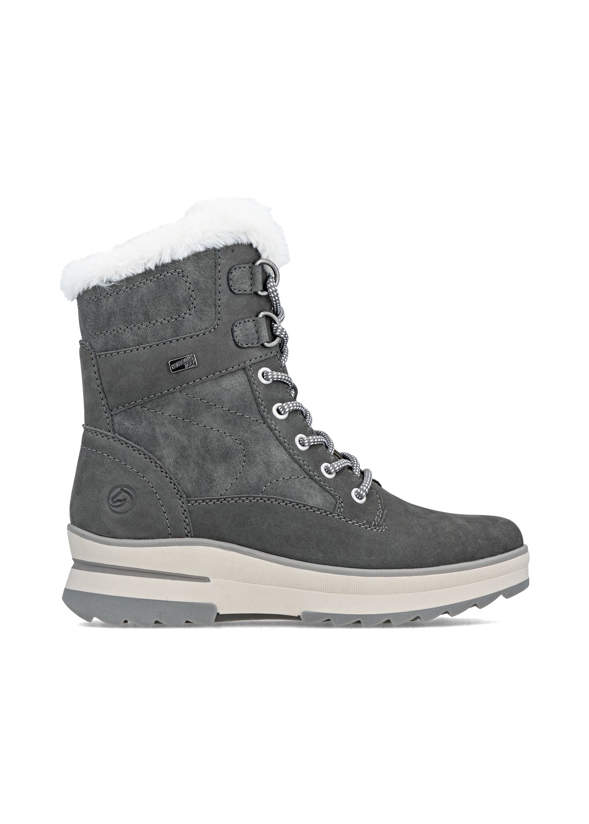 Winter boots with friction sole - grey leather, Remonte-TEX