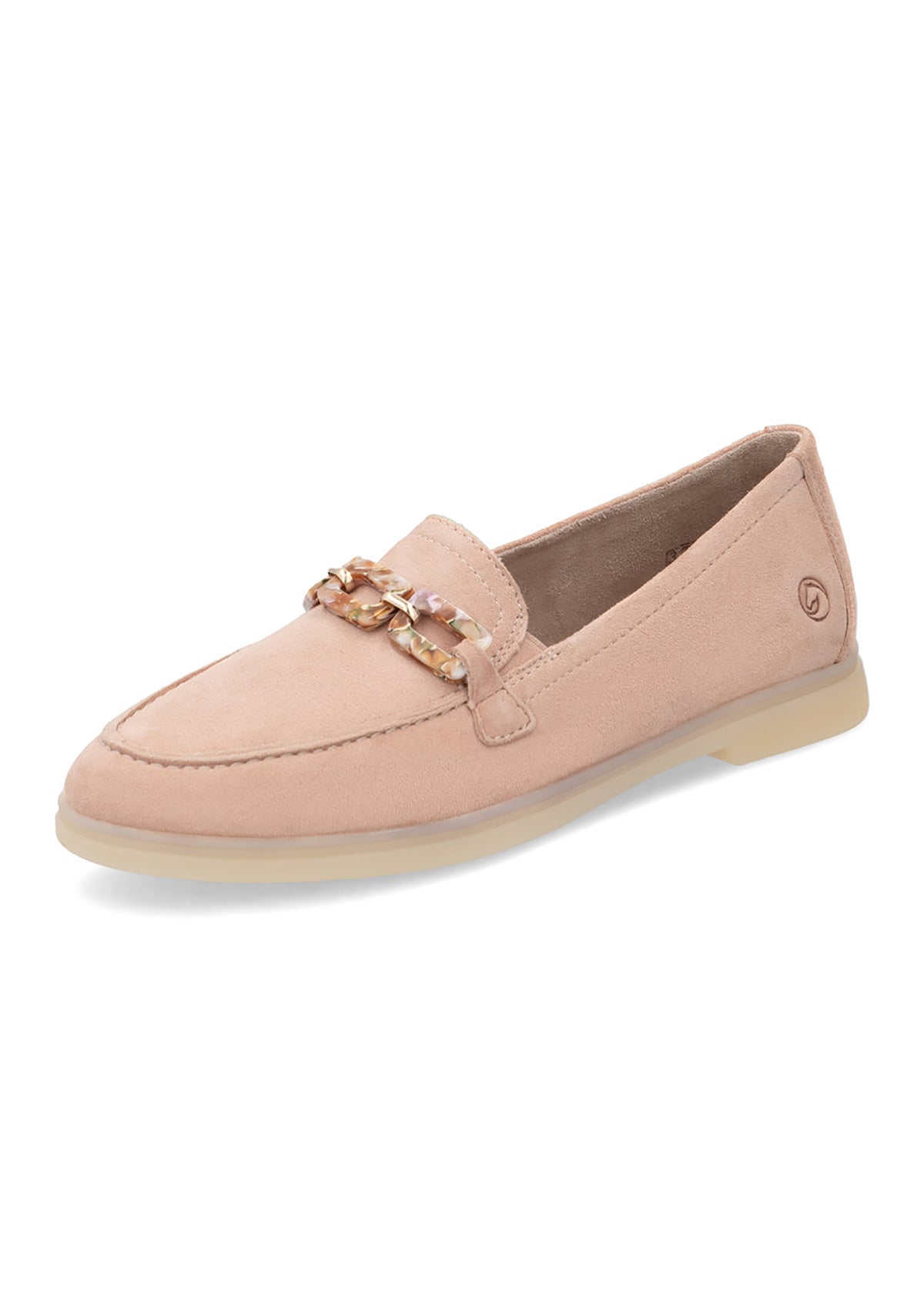 Loaferit - roosa nahka, pinkkisävyinen ketjukoriste
