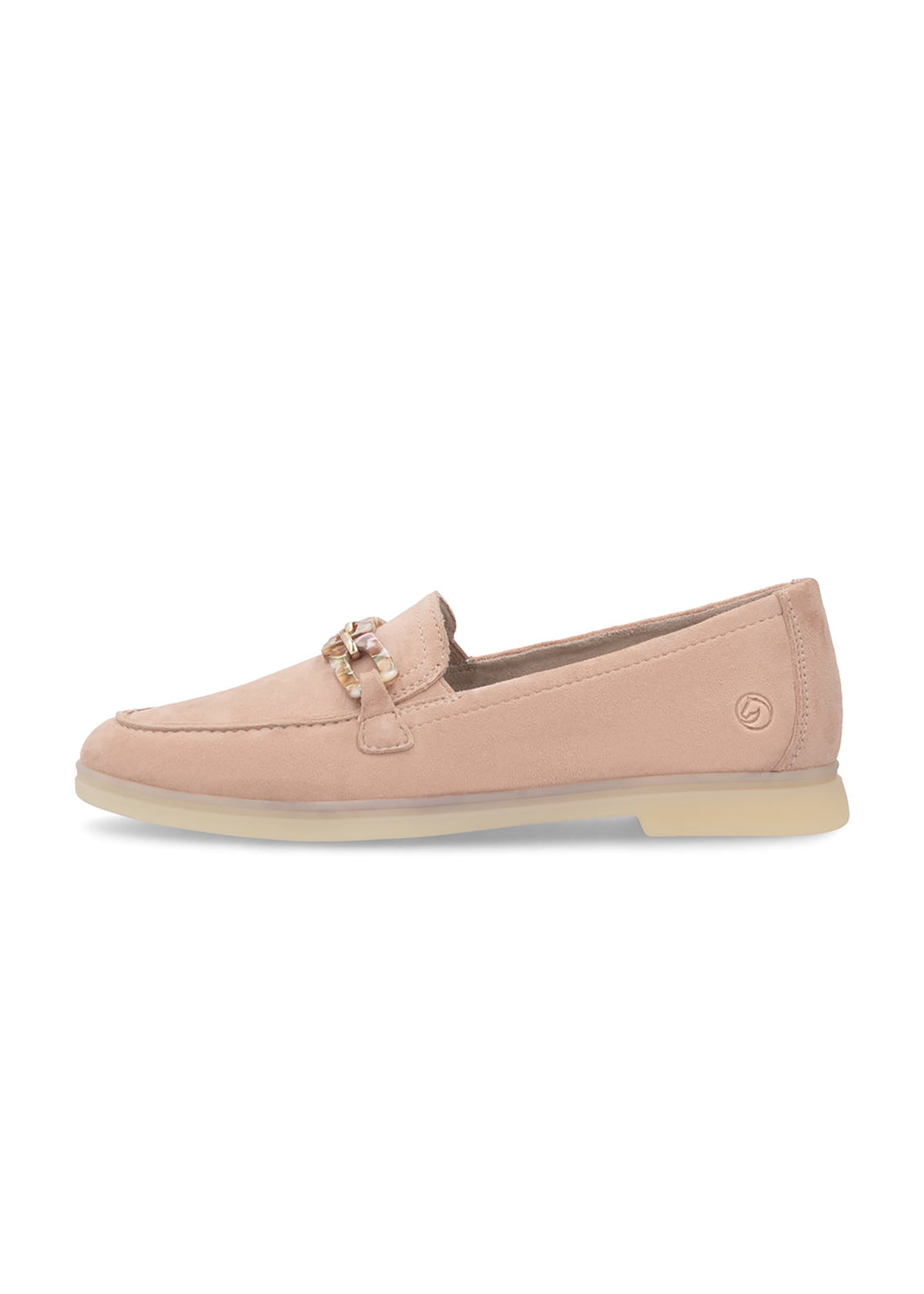 Loaferit - roosa nahka, pinkkisävyinen ketjukoriste