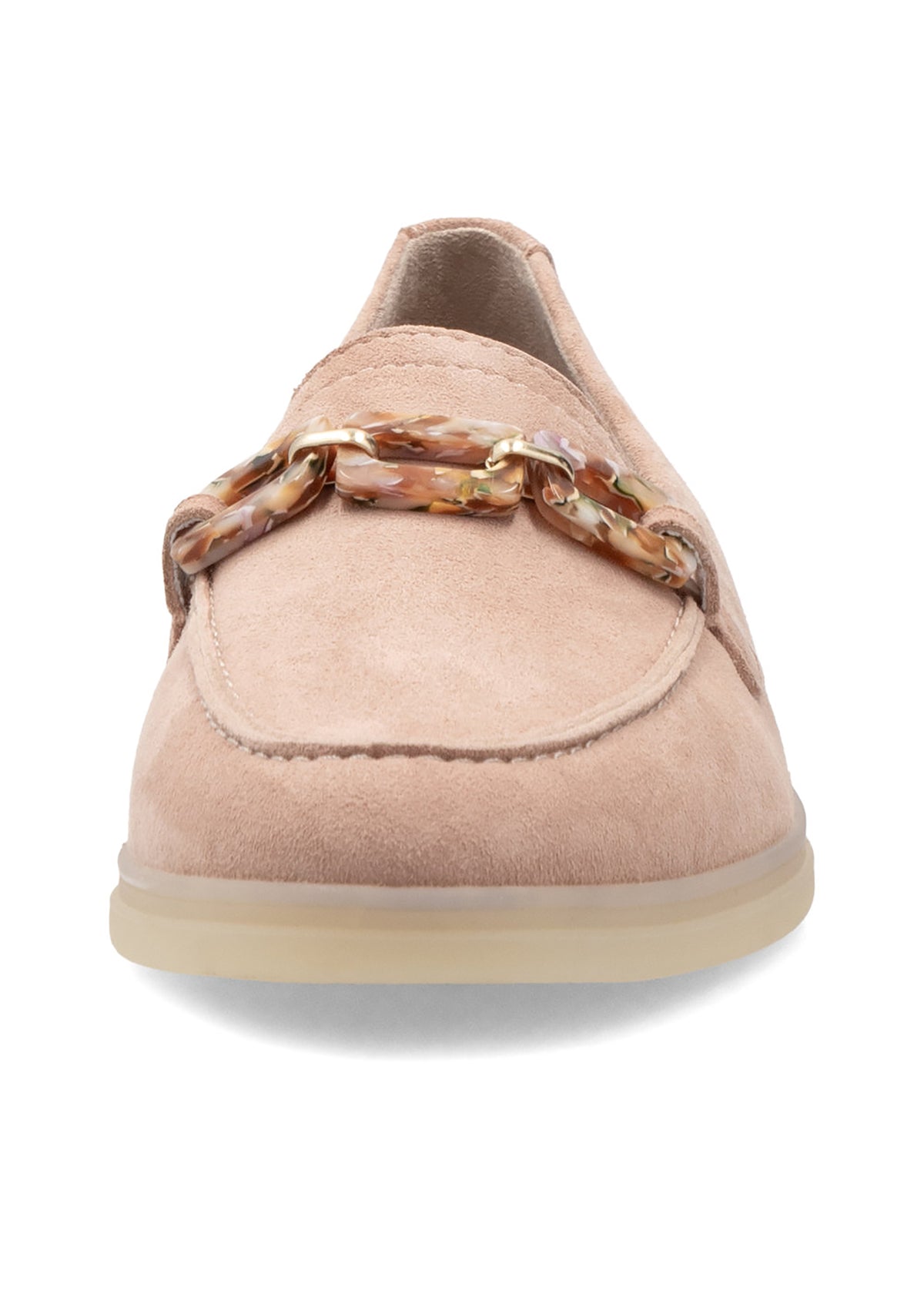 Loaferit - roosa nahka, pinkkisävyinen ketjukoriste