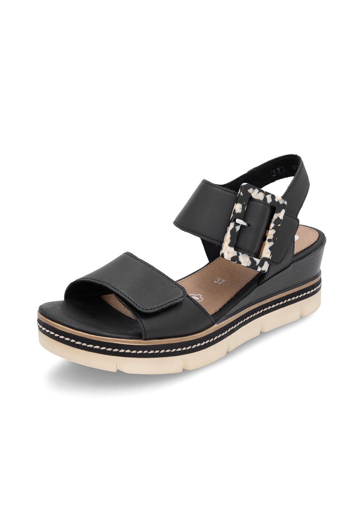 Wedge-heeled sandals - black, light sole