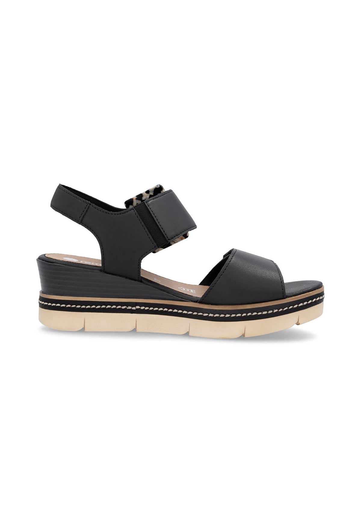 Wedge-heeled sandals - black, light sole
