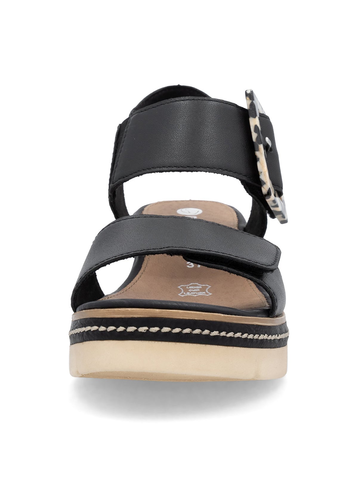 Wedge-heeled sandals - black, light sole
