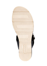 Wedge-heeled sandals - black, light sole