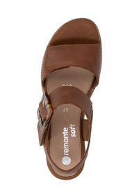 Sandaalit kiilakorolla - ruskea, vaalea pohja