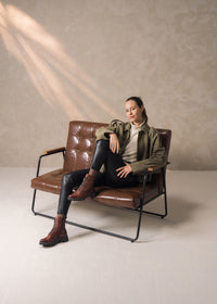 Ankle boots - brown leather, diamond decorations on laces, Remonte-TEX