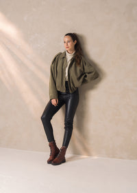Ankle boots - brown leather, diamond decorations on laces, Remonte-TEX