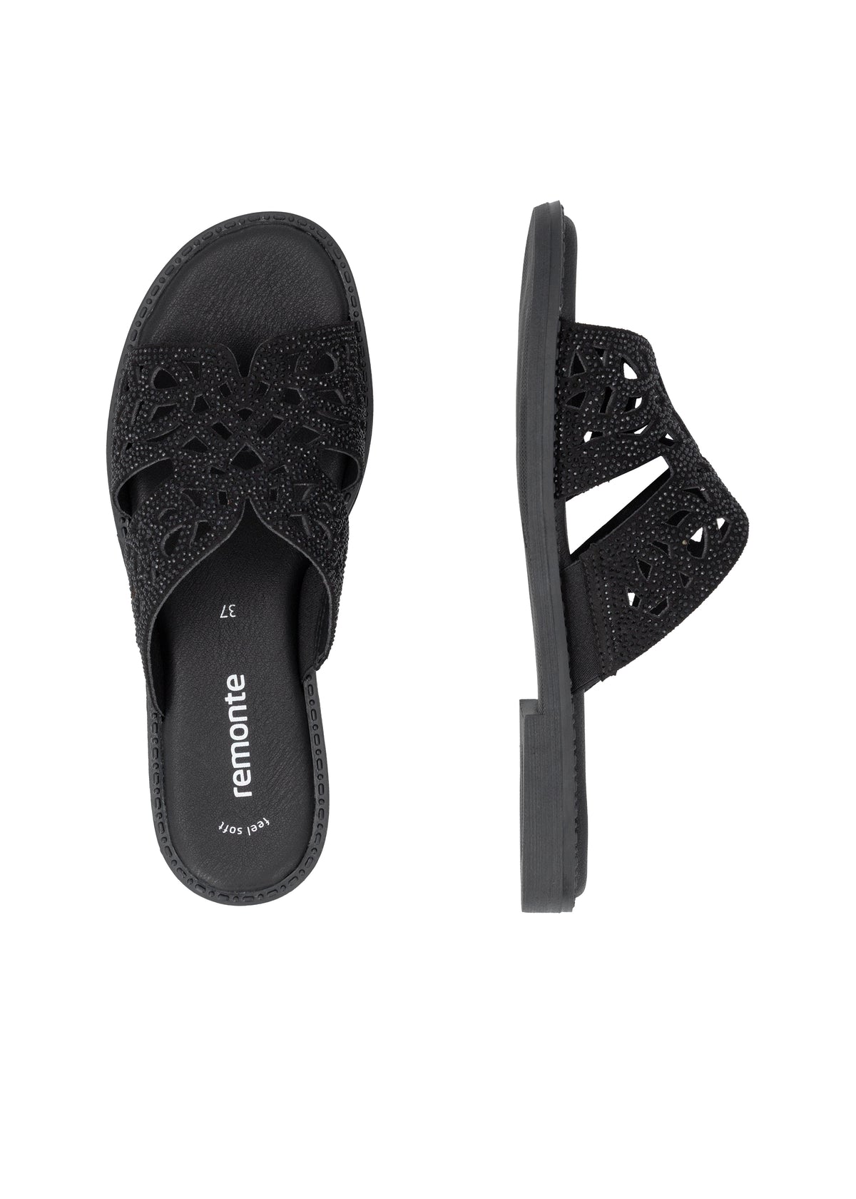 Låga snörslip-ons - glittrande svart