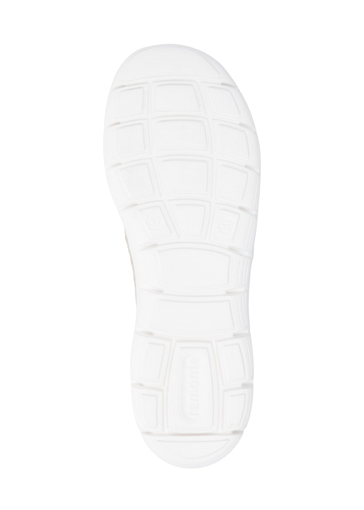 Slip-on walking shoes - beige leather, perforated pattern