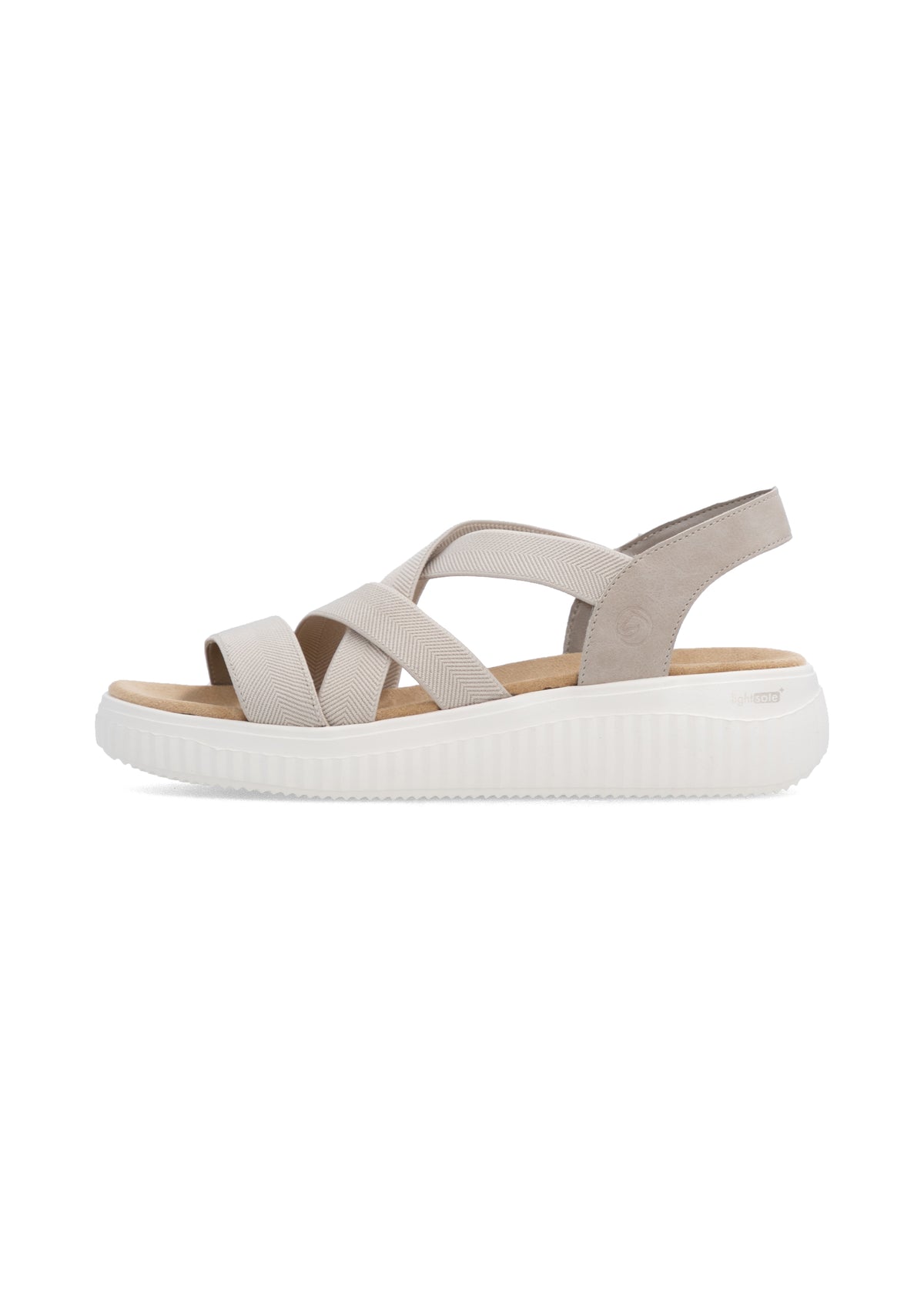 Sandaler med tjock sula - ljusa elastiska remmar