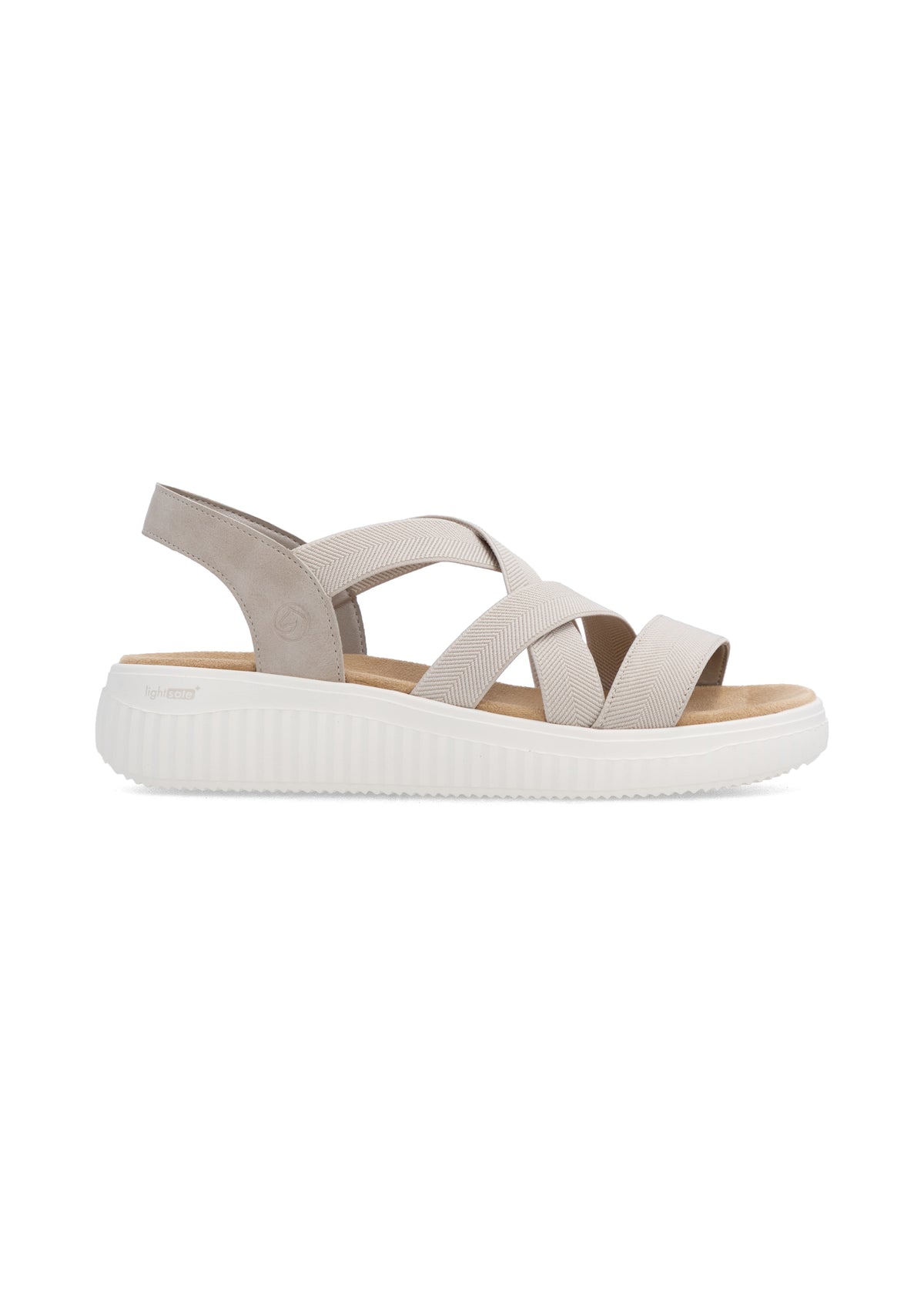 Sandaler med tjock sula - ljusa elastiska remmar