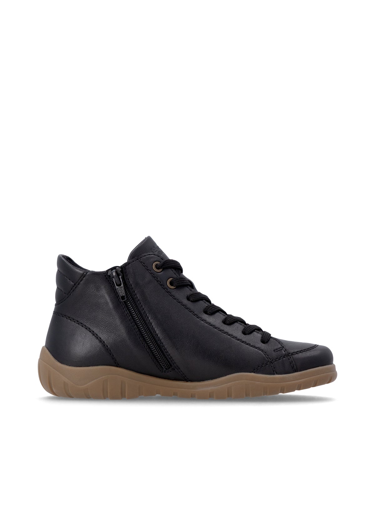 Ankelboots med låg skaft - svart läder, Remonte-TEX