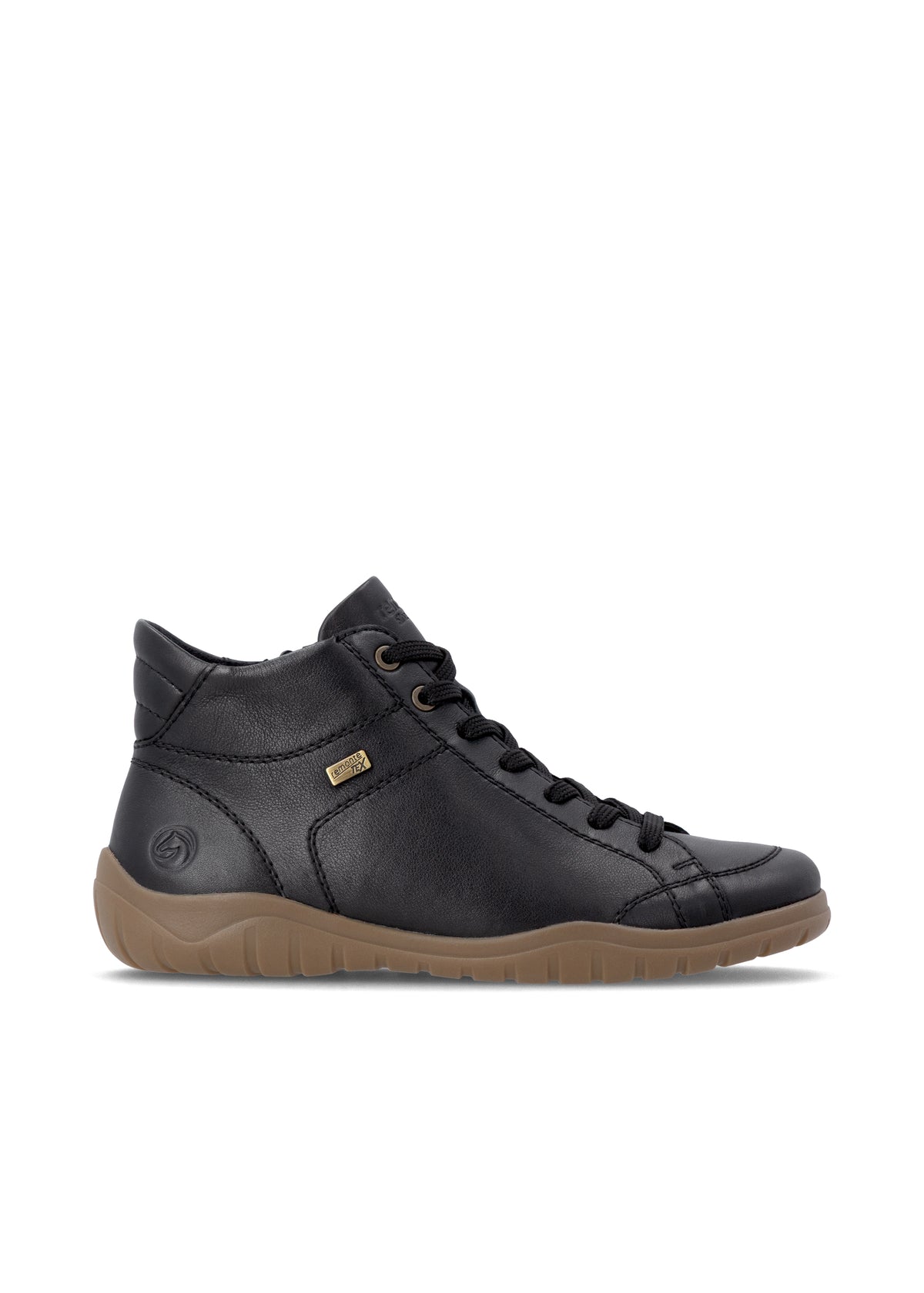 Ankelboots med låg skaft - svart läder, Remonte-TEX
