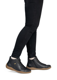 Ankelboots med låg skaft - svart läder, Remonte-TEX