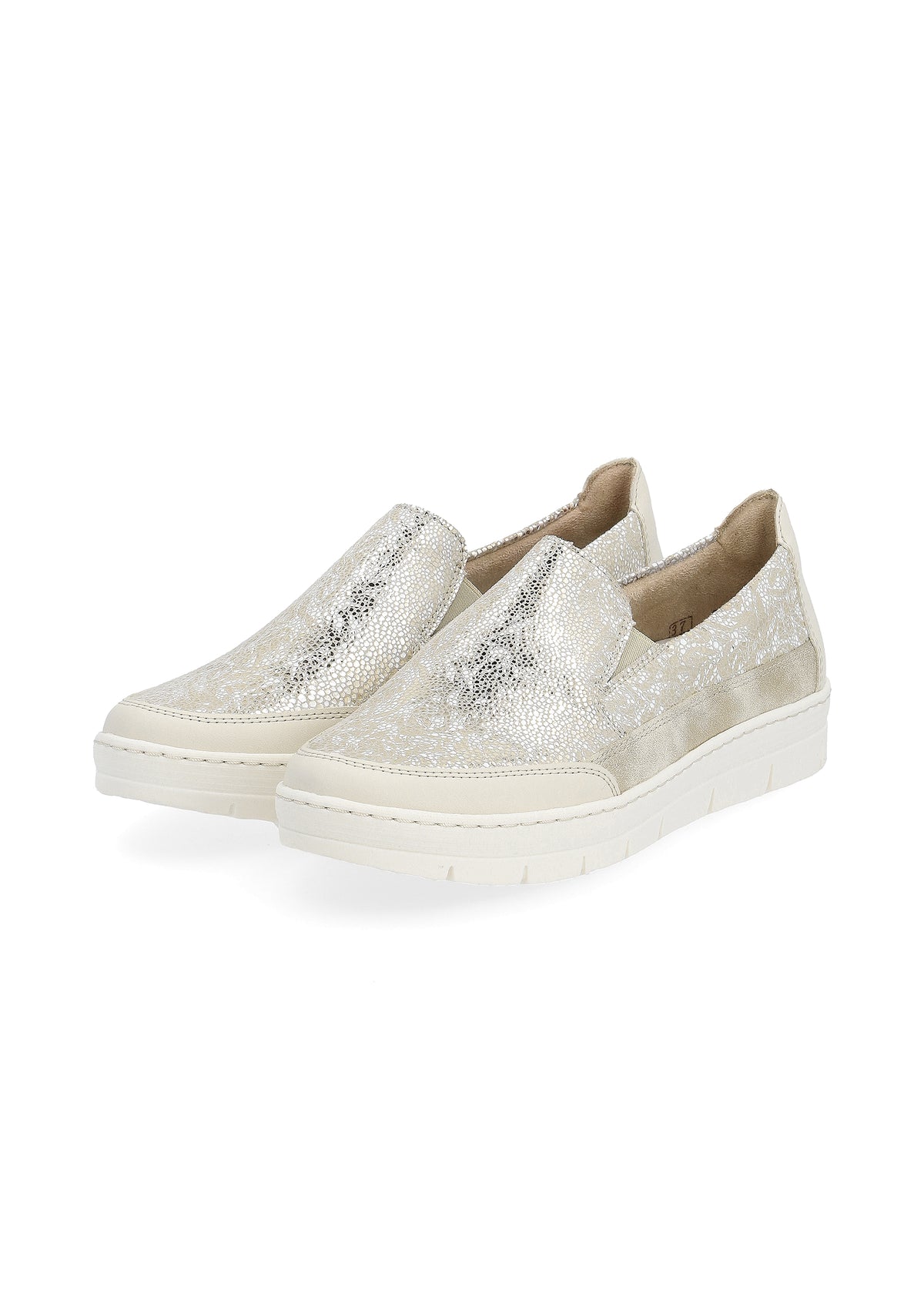 Loafers med tjock sula - gyllene mönster