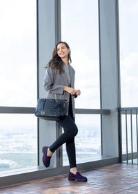 Loaferit paksulla pohjalla - violetti nahka