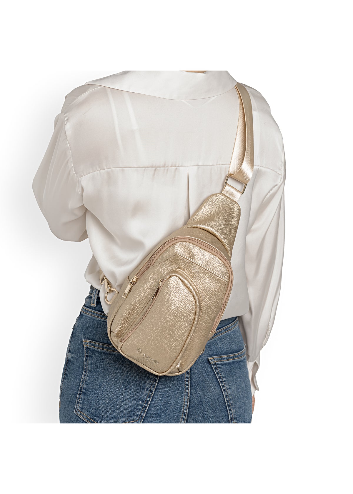 Women's shoulder bag - gold, crossbody