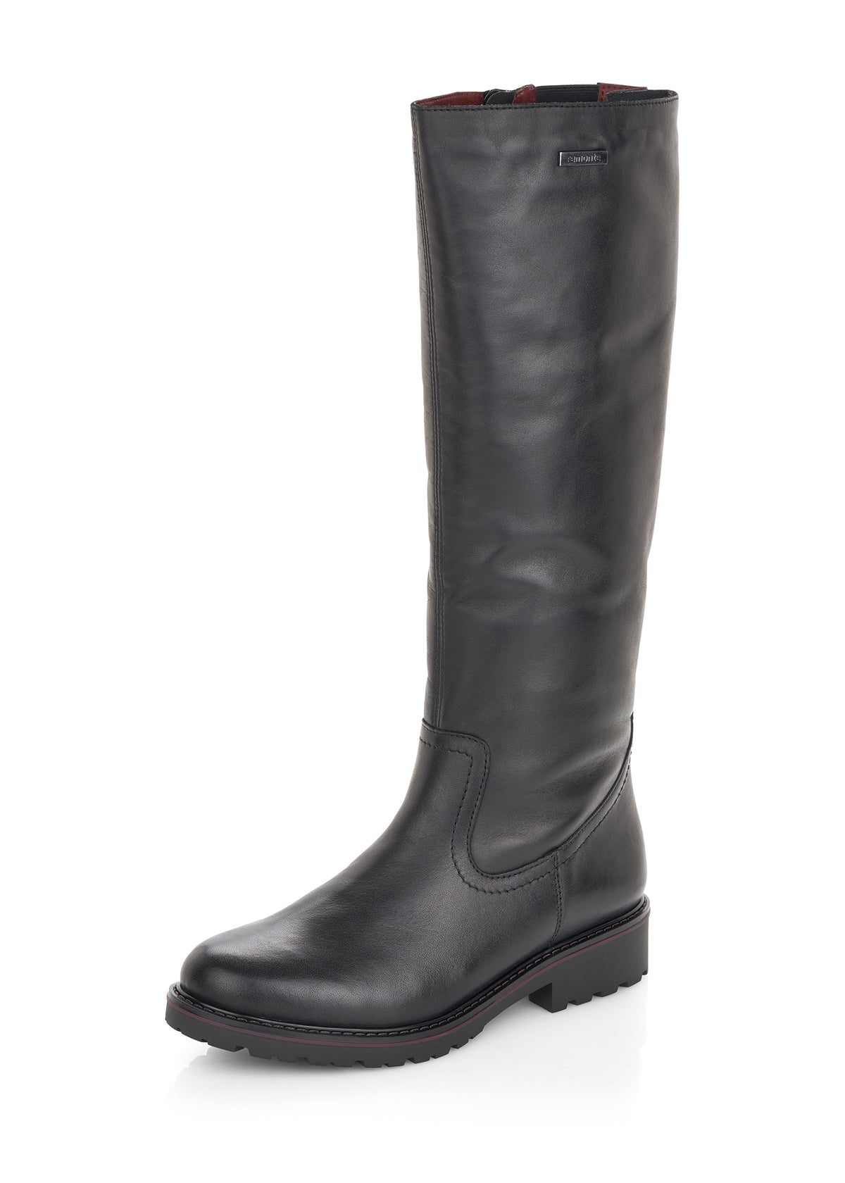 Boots with warm wool lining - black, adjustable M-L shaft