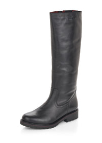 Boots with warm wool lining - black, adjustable M-L shaft