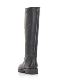 Boots with warm wool lining - black, adjustable M-L shaft