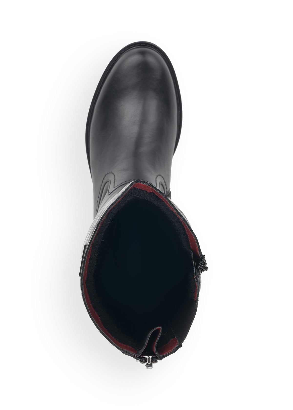 Boots with warm wool lining - black, adjustable M-L shaft
