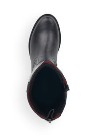 Boots with warm wool lining - black, adjustable M-L shaft