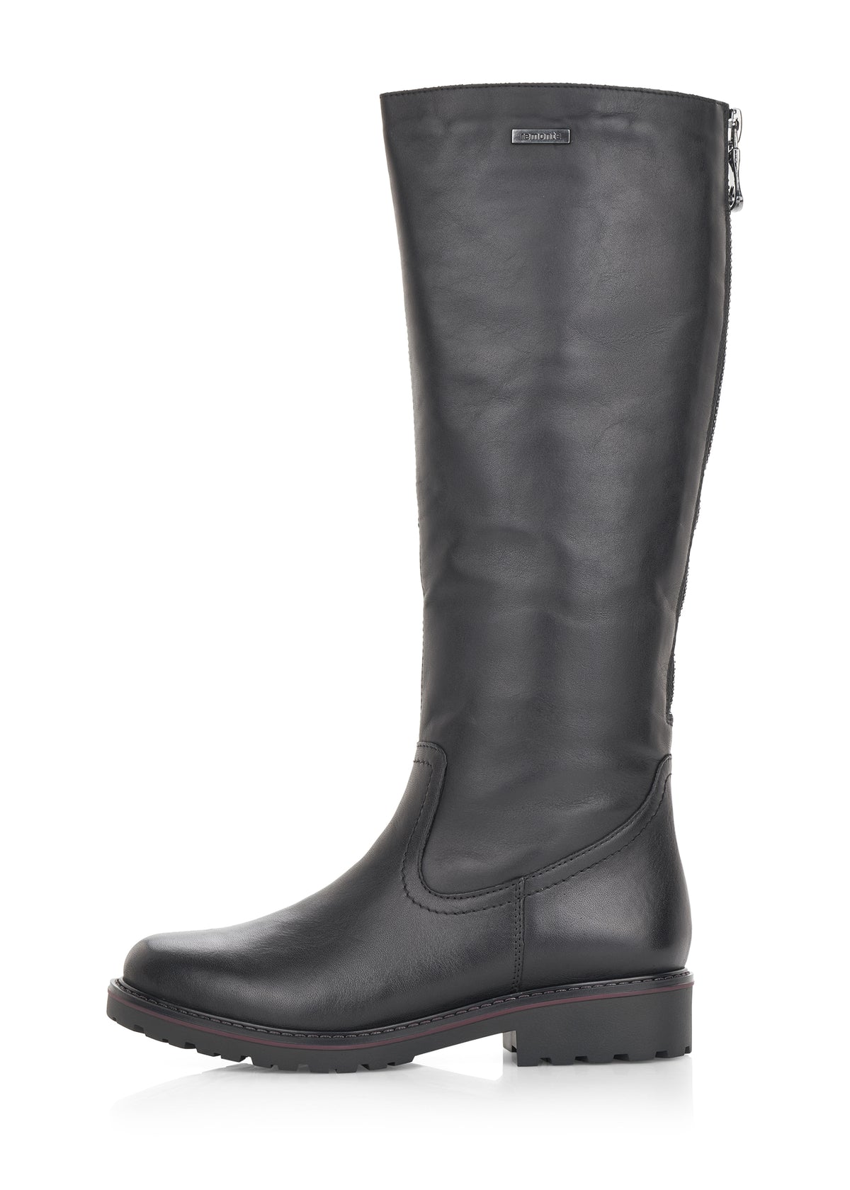Boots with warm wool lining - black, adjustable M-L shaft