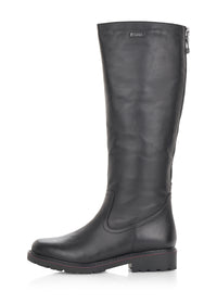 Boots with warm wool lining - black, adjustable M-L shaft
