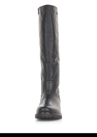 Boots with warm wool lining - black, adjustable M-L shaft