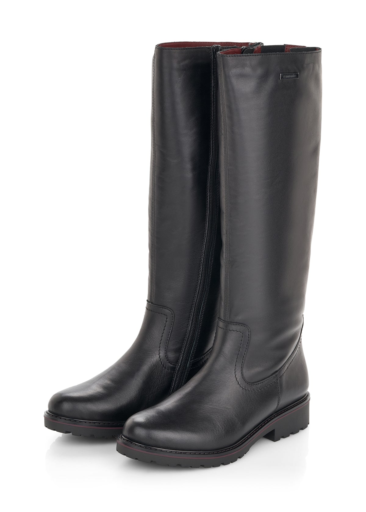 Boots with warm wool lining - black, adjustable M-L shaft
