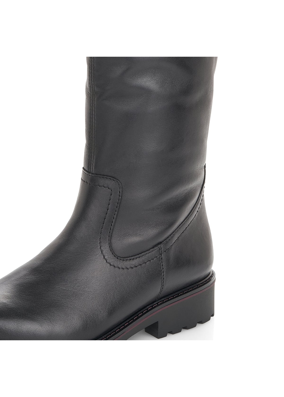 Boots with warm wool lining - black, adjustable M-L shaft