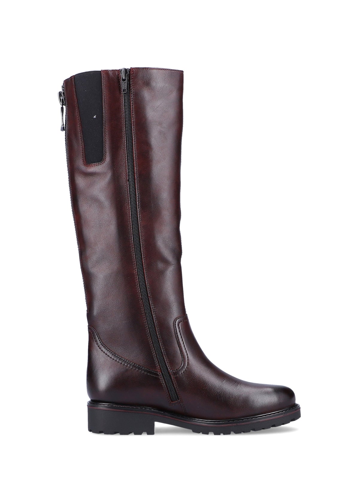 Boots - burgundy leather, adjustable M-L shaft