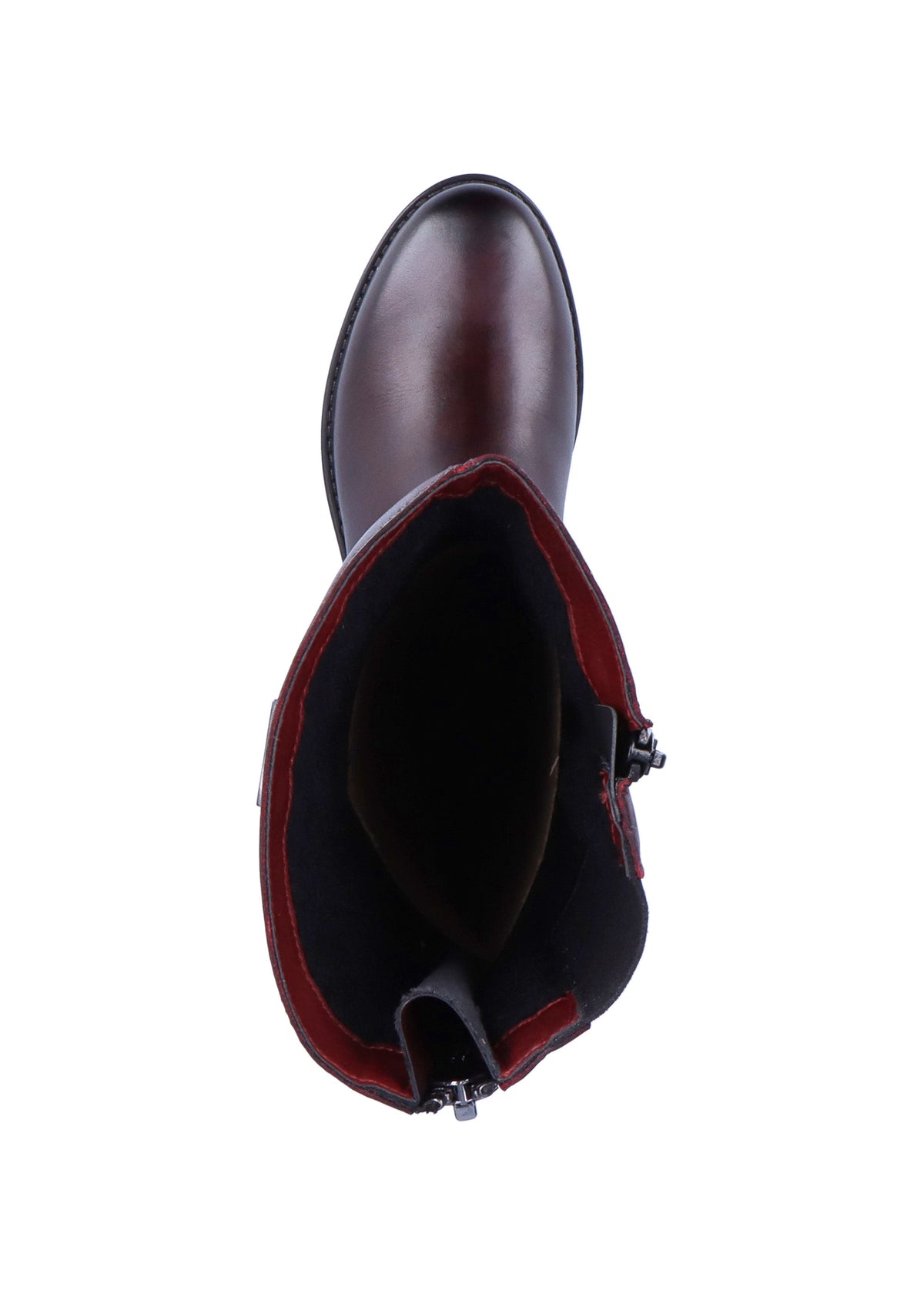 Boots - burgundy leather, adjustable M-L shaft