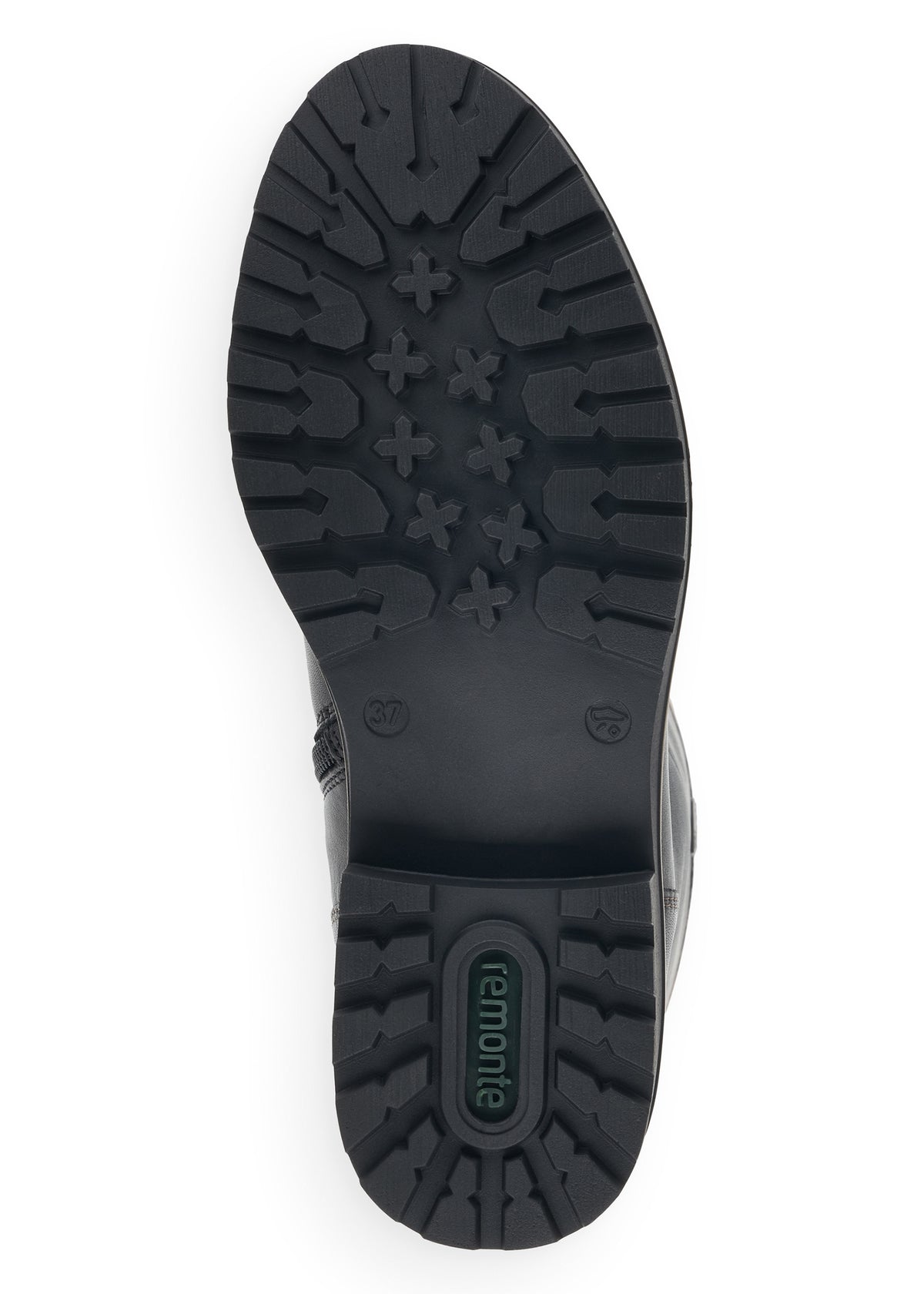 Saappaat - musta nahka, ruskea varren yläosa, säädettävä L-XL-varsi, Remonte-TEX