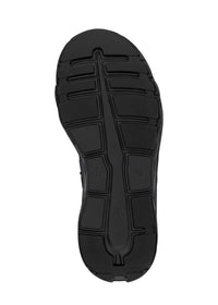 Running shoes with thick sole - black fabric, black sole, Rieker-TEX