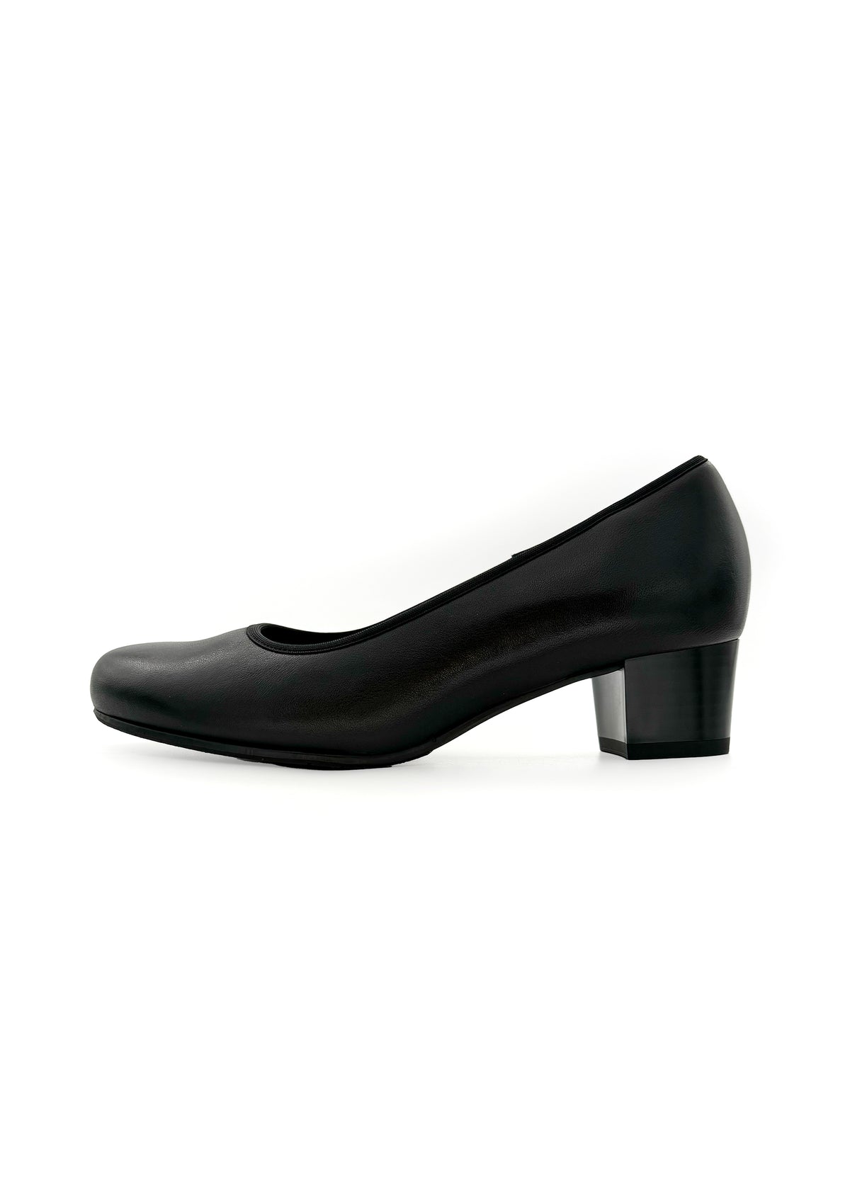 Pumps med klack - svart läder
