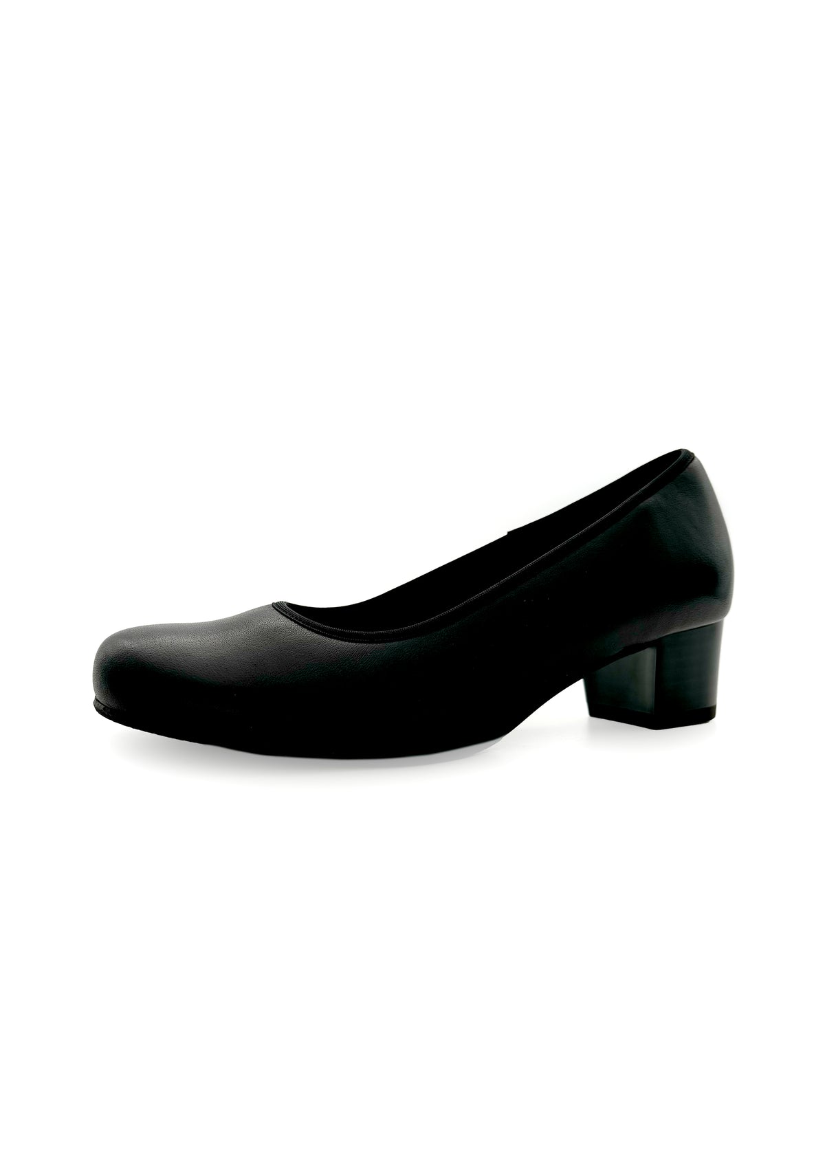 Pumps med klack - svart läder