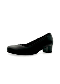 Pumps med klack - svart läder