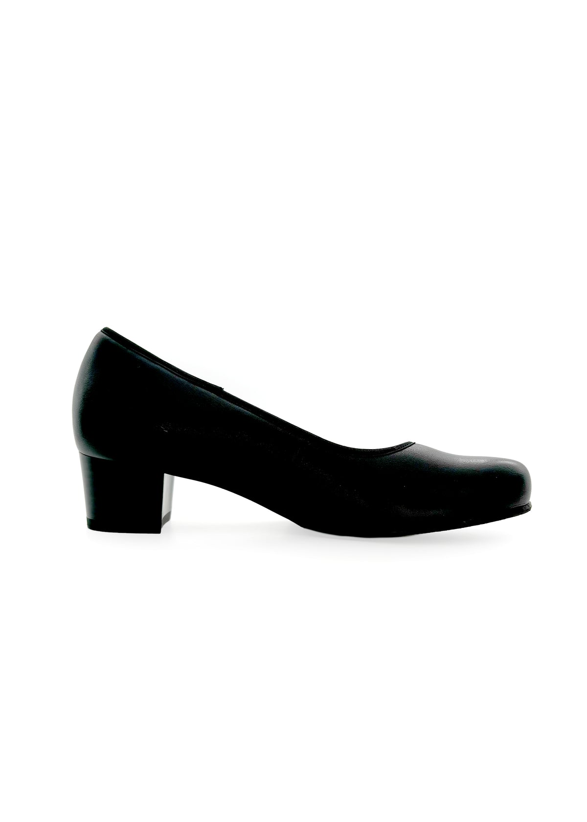 Pumps med klack - svart läder