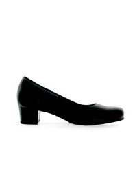 Pumps med klack - svart läder