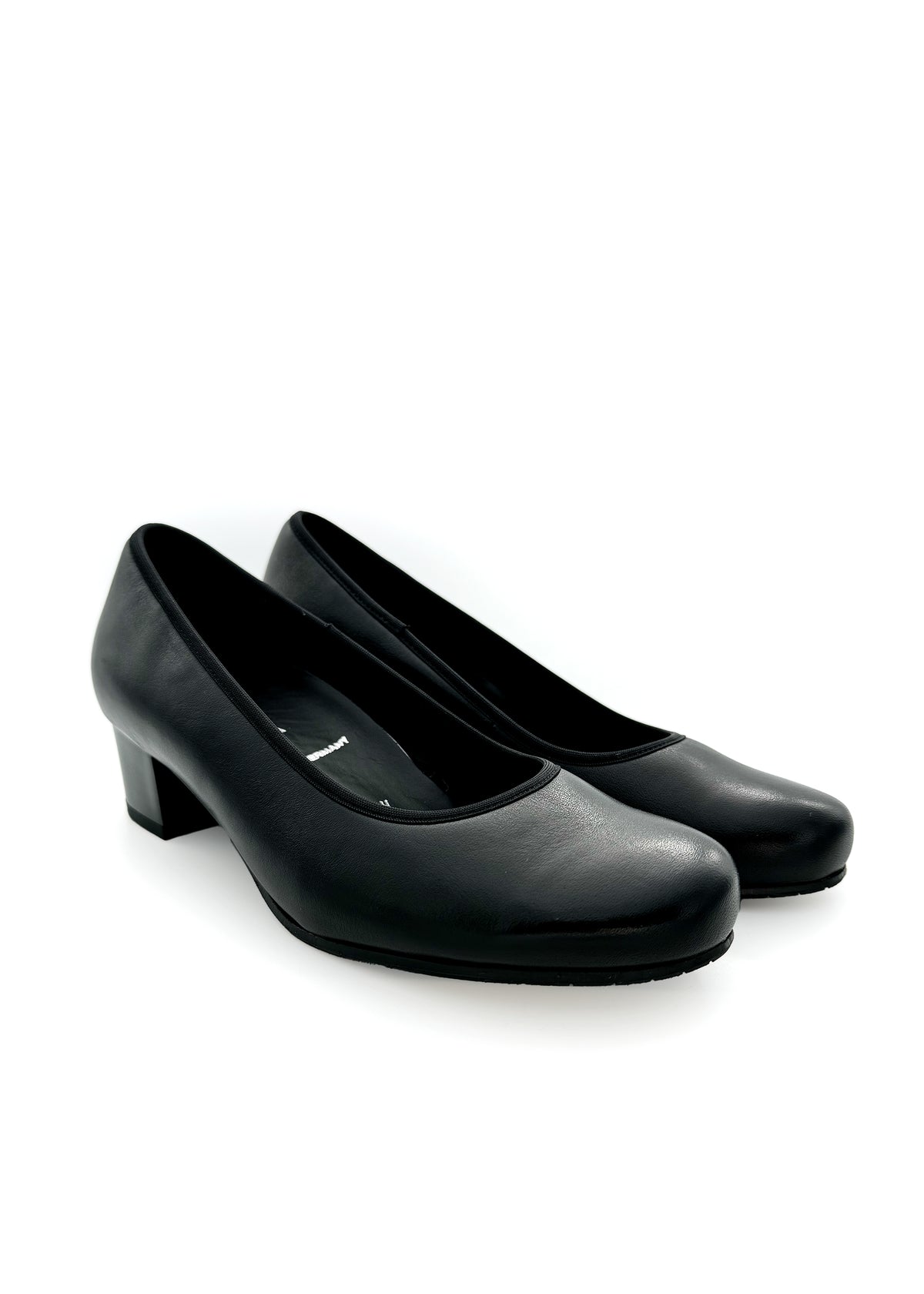 Pumps med klack - svart läder